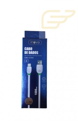CABO DE DADOS USB 1METRO LIGHTNING 2.4A INOVA CBO-5744