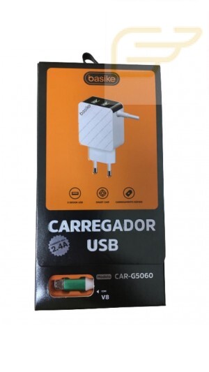 CARREGADOR USB V8 2.4A BASIKE 2 PORTAS USB CAR-G5060