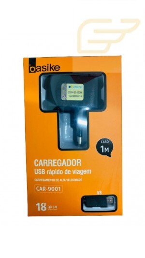 CARREGADOR MICRO USB V8 BASIKE 3.0 CAR-9001