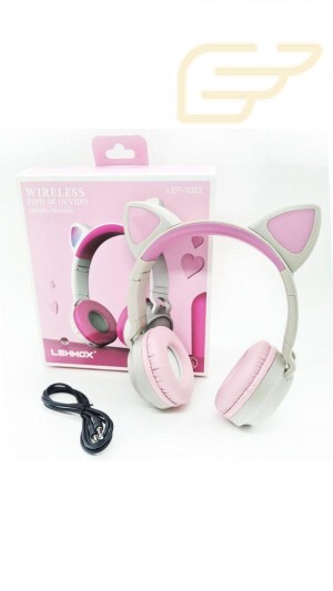 FONE DE OUVIDO BLUETOOTH ORELHA DE GATO LEHMOX LEF-1022