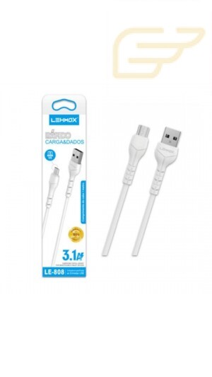 CABO DE DADOS MICRO USB 3.1A 1M LEHMOX LE-808