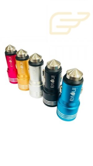 CARREGADOR DE METAL USB DUPLO 3.4A INOVA CAR-8357