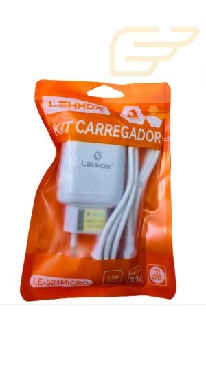 CARREGADOR MICRO USB 3.1A LEHMOX LE-521MICRO