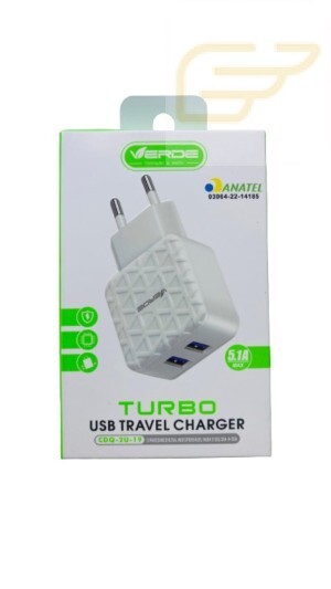 FONTE 2USB 5.1A VERDE CDQ-2U-19