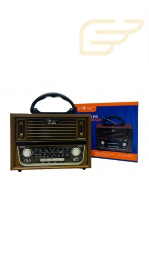 CAIXA DE SOM RETRO BLUETOOTH COM LED INOVA KV-11065