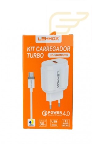 CARREGADOR MICRO USB TURBO 4.0 LEHMOX LE-340MICRO