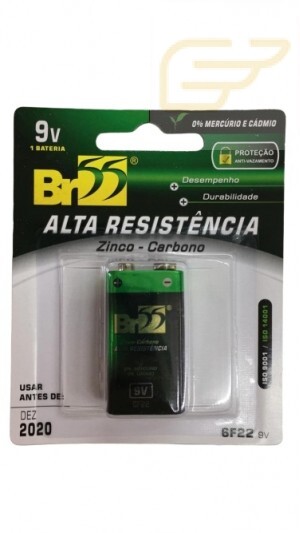 CARTELA COM UMA BATERIA BR55 COMUM 9V 6F22