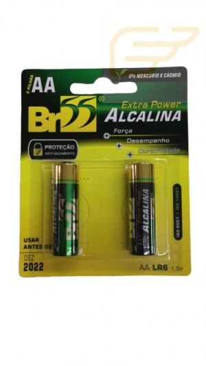 CARTELA COM 2 PILHAS ALCALINAS BR55 PEQUENAS AA LR6