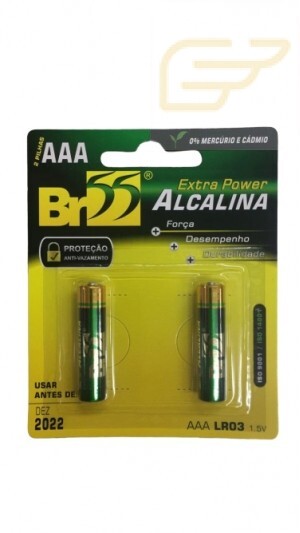 CARTELA COM 2 PILHAS BR55 ALCALINAS PALITOS AAA LR03