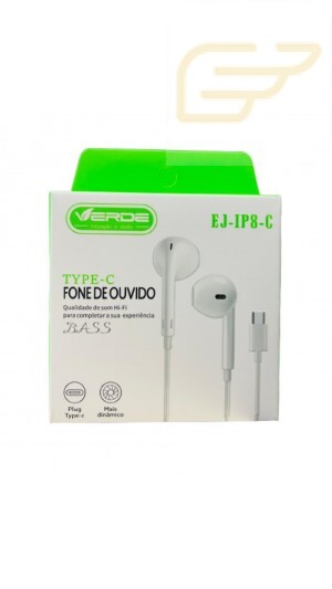 FONE DE OUVIDO TIPO C VERDE EJ-IP8-C