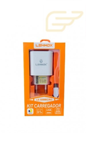 CARREGADOR MICRO USB 3.1A LEHMOX LE-508MICRO