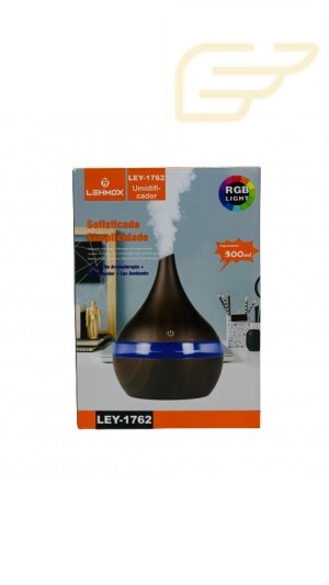 UMIDIFICADOR DE AR COM LED RGB E CAPACIDADE PARA 300ML LEHMOX LEY-1762