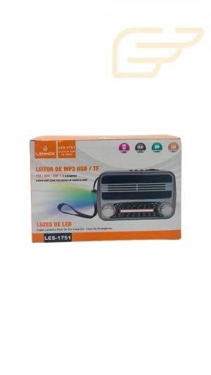 CAIXA DE SOM BLUETOOTH RETRO COM CARREGAMENTO SOLAR LEHMOX LES-1751