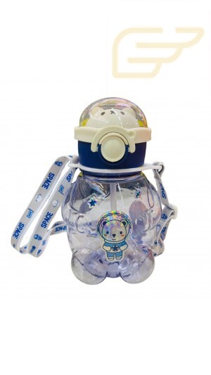 GARRAFA SQUEEZE DE URSO COM CANUDO E ALÇA WU-131
