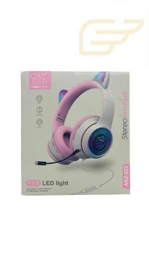HEADPHONE USB GAMER ORELHA DE GATO E LED COM MICROFONE AKZ-023