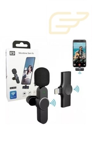 MICROFONE DE LAPELA SEM FIO LIGHTNING K9 30074