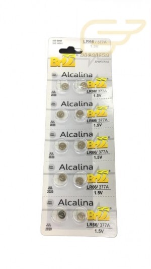 CARTELA COM 10 BATERIAS BR55 DE LITIO BOTAO 1,5V LR66