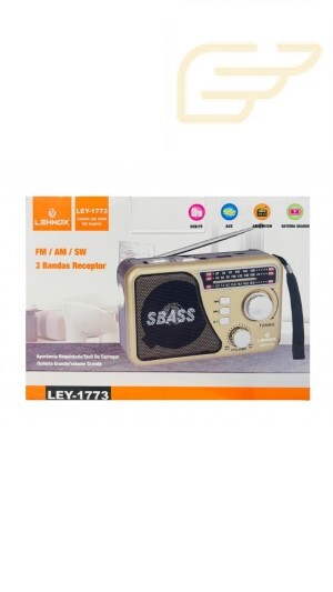 CAIXA DE SOM RETRO FM/AM/BLUETOOTH COM LANTERNA LEHMOX LEY-1773