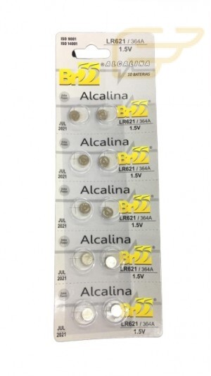 CARTELA COM 10 BATERIAS BR55 DE LITIO 1,5V LR621