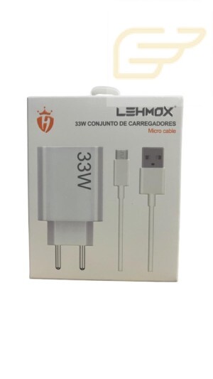CARREGADOR MICRO USB TURBO 33W LEHMOX LE-407MICRO