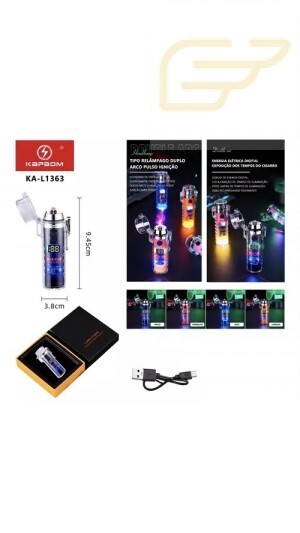 ISQUEIRO DE PLASMA USB PORTATIL KAPBOM KA-L1363