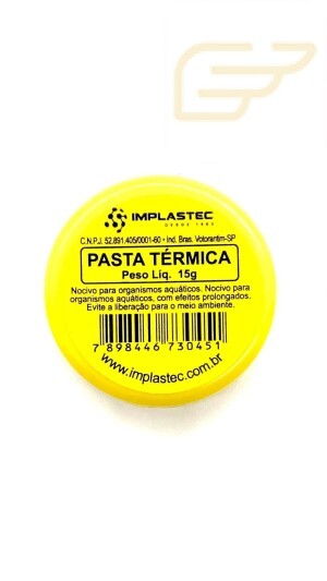 POTE DE PASTA TERMICA DE SILICONE 15G IMPLASTEC PAPT0015PT
