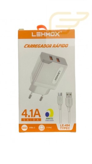 CARREGADOR TURBO 4.1A USB TIPO C LEHMOX LE-494 TYPEC