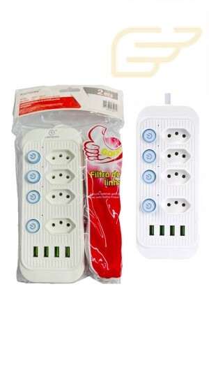 FILTRO DE LINHA COM 4USB KAPBOM KA-7013
