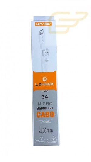 CABO TURBO MICRO USB 3A 2 METROS LEHMOX LEY-1987