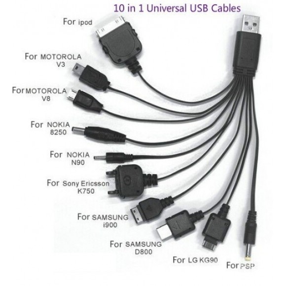 CABO USB UNIVERSAL 10 EM 1 DA LELONG LE-113