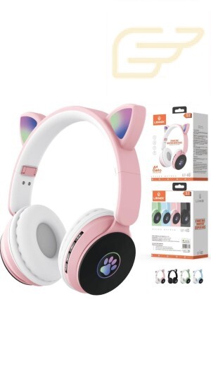 FONE DE OUVIDO BLUETOOTH GATINHO LED COLORIDO RGB