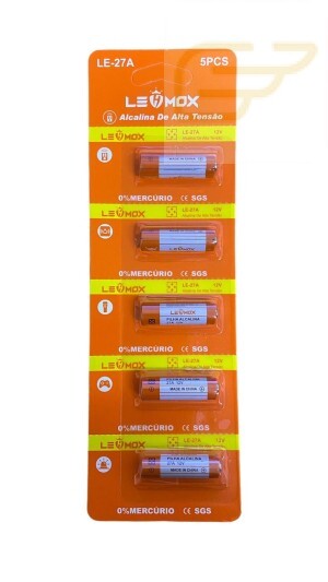 PILHA ALCALINA 27A 5 PEÇAS LEHMOX LE-27A