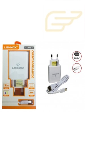 CARREGADOR RAPIDO USB/ USB C 3.1A LEHMOX LE-510-4