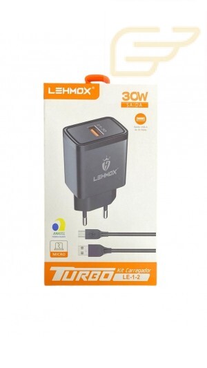 CARREGADOR TURBO 30W V8 LEHMOX LE-1-2