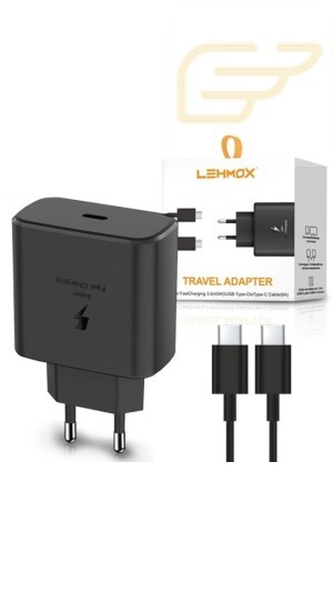 CARREGADOR TURBO 45W TIPO C/TIPO C COM CABO 1 METRO LEHMOX LE-356PD