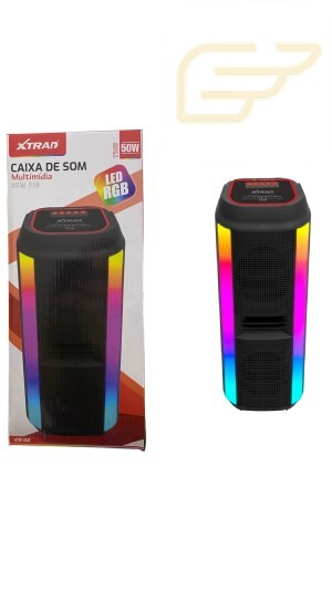 CAIXA DE SOM SEM FIO COM LED RGB 50W XTRAD CS-32