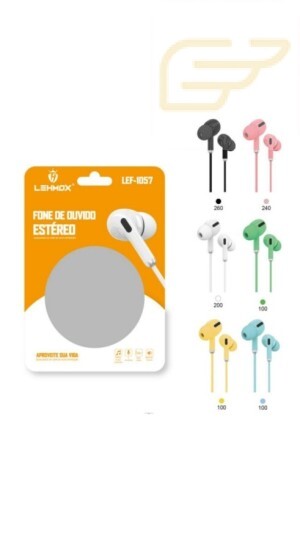 FONE DE OUVIDO AURICULAR COM MICROFONE P2 LEHMOX LEF-1057