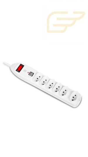 EXTENSAO DE 6 TOMADAS 10A COM 2 USB 1.5M XTRAD SL7906-1.5M