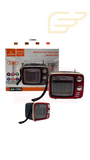 CAIXA DE SOM BLUETOOTH RETRO FM/AM LEHMOX LES-1781