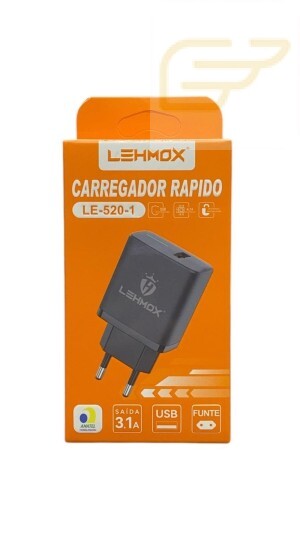 FONTE USB CARREGADOR RAPIDO LEHMOX LE-520-1