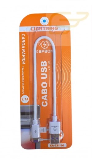 CABO DE DADOS LIGHTNING USB 3.1A KAPBOM KA-321-5G