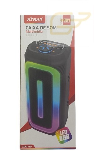 CAIXA DE SOM MULTIMIDIA BLUETOOTH 50W COM LED RGB XTRAD XDG-142