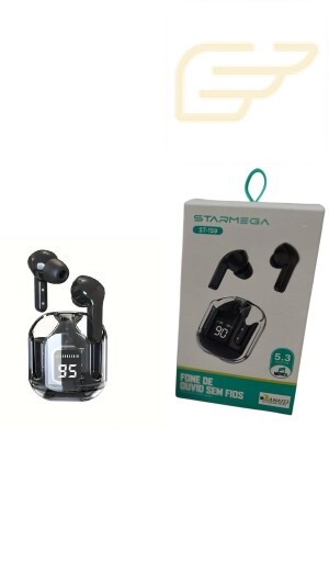 FONE DE OUVIDO BLUETOOTH 5.3 TRANSPARENTE STARMEGA ST-159