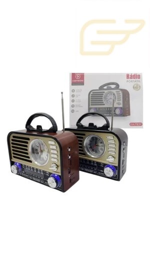 RADIO RETRO PORTATIL COM LANTERNA KAPBOM KA-7839