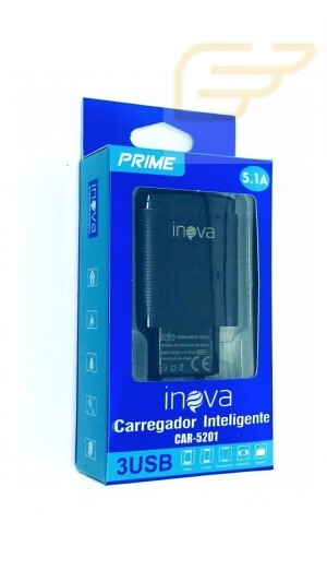 FONTE PARA CELULAR INOVA 3 USB 5.1A CAR-5201